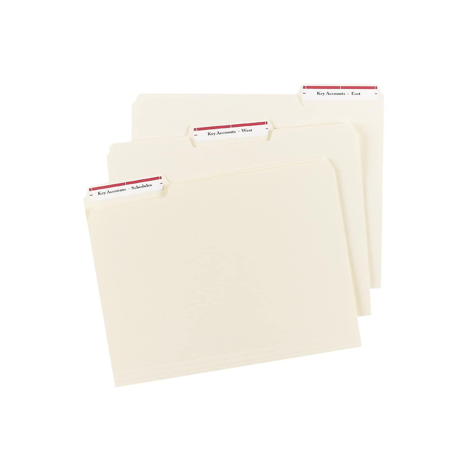 Avery File Folder Labels, 2/3" x 3-7/16", White/Red (5066)