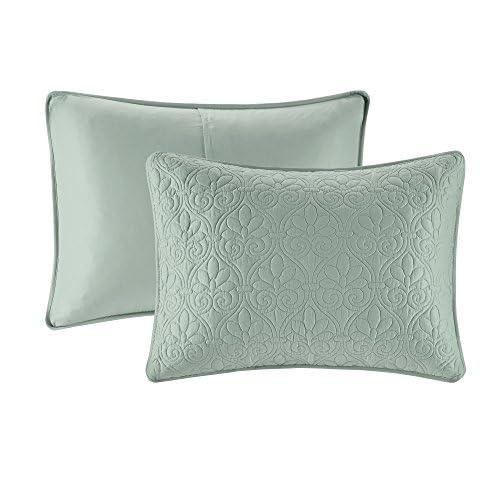 Madison Park 3pc Full/Queen Vancouver Reversible Coverlet Set Seafoam: Lightweight, Machine Washable