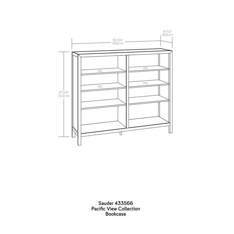 Adjustable Prime Oak 6-Cubby Storage Bookcase