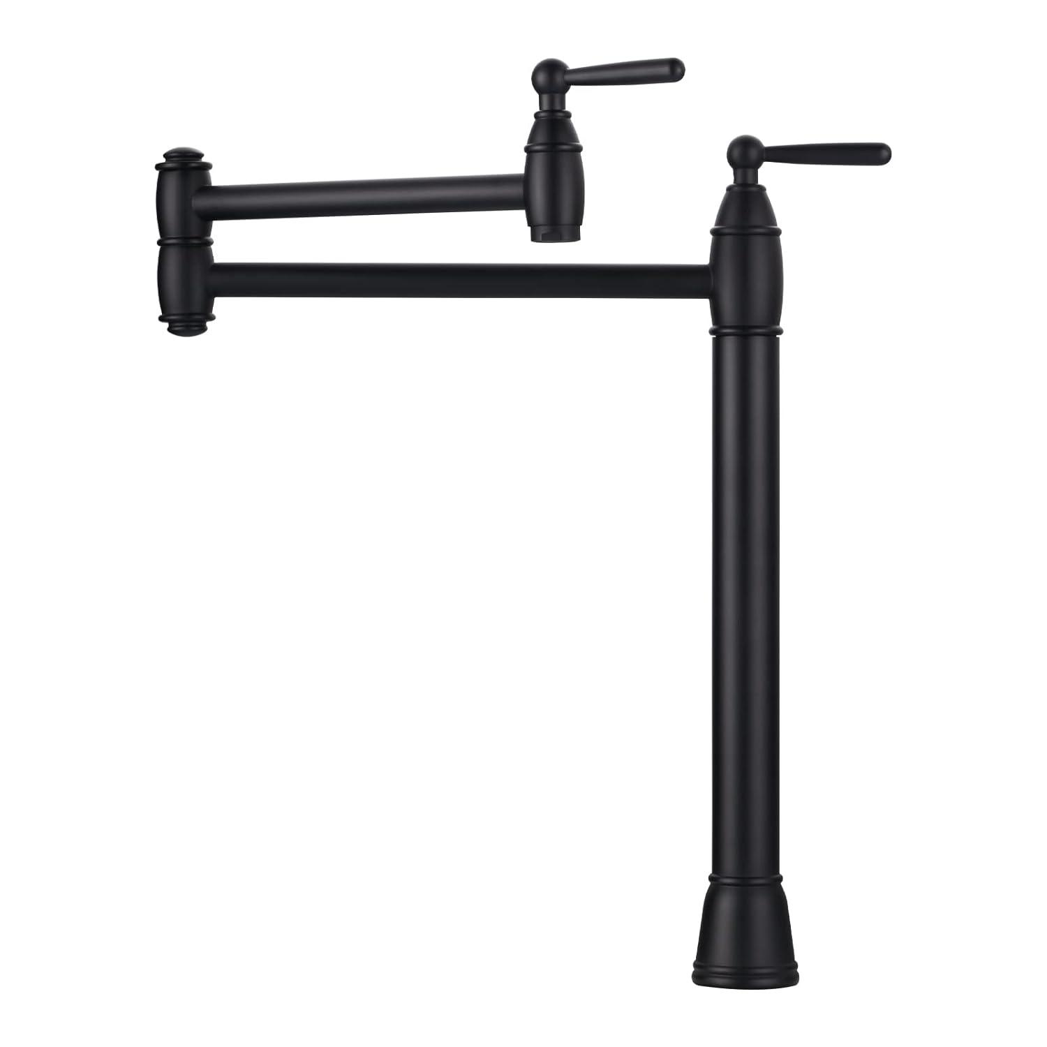 Deck Mount Pot Filler Faucet with Double-Handle in Oil Rubbed Bronze