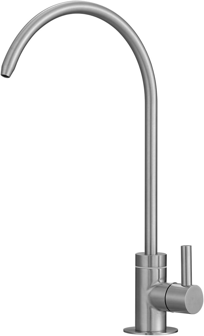 Brushed Nickel High Arc Kitchen Water Filter Faucet