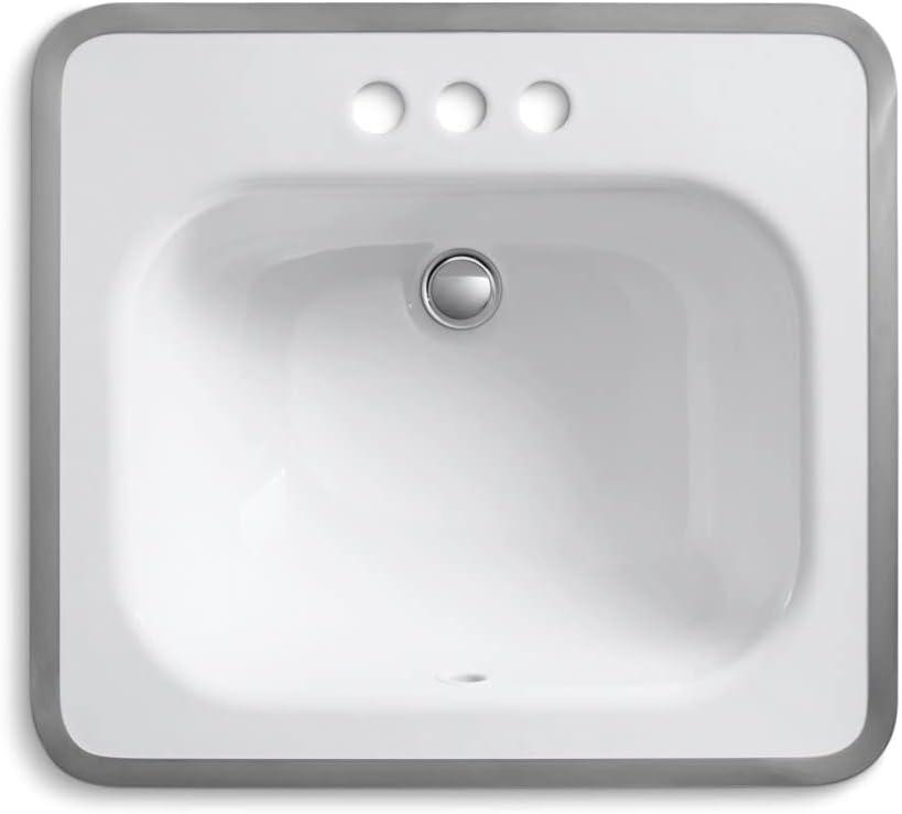 Tahoe Metal Rectangular Drop-In Bathroom Sink with Overflow