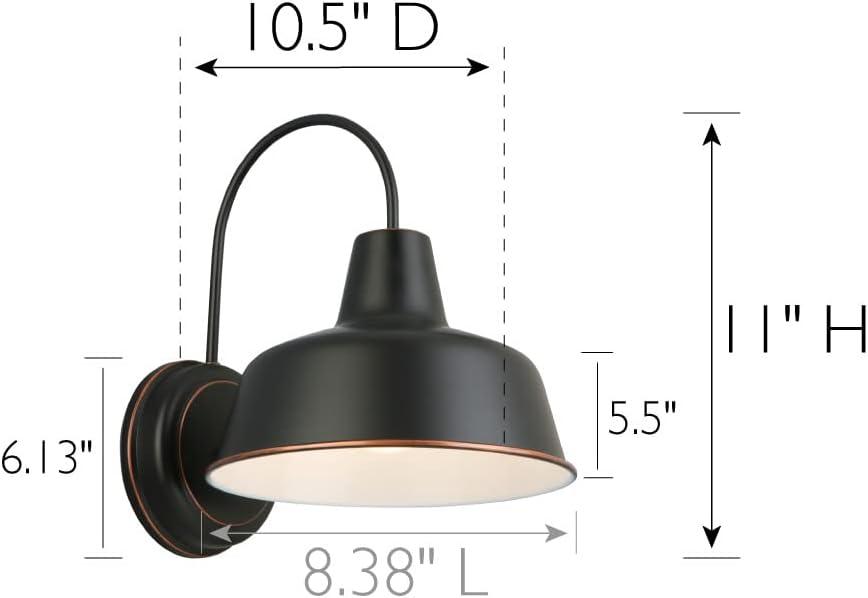 Design House 519504 Mason Barn Light Indoor/Outdoor Wall Light for 8-inch in Oil Rubbed Bronze