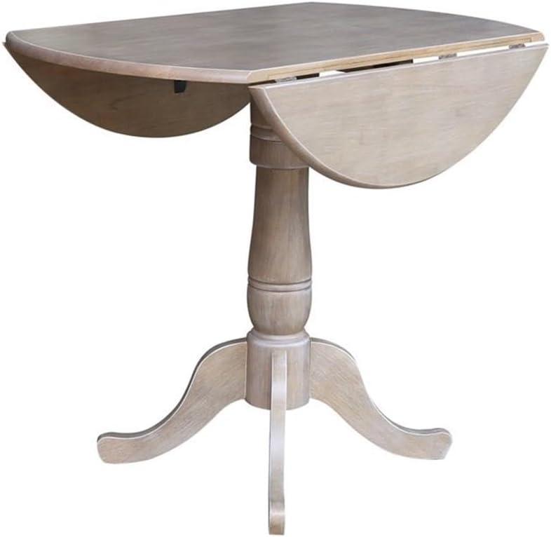 42" Round Dual Drop Leaf Pedestal Table - 35.5"H