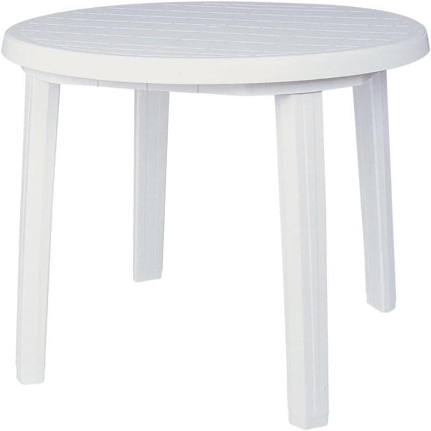 Compamia Ronda 36" Round Resin Outdoor Patio Dining Table in White