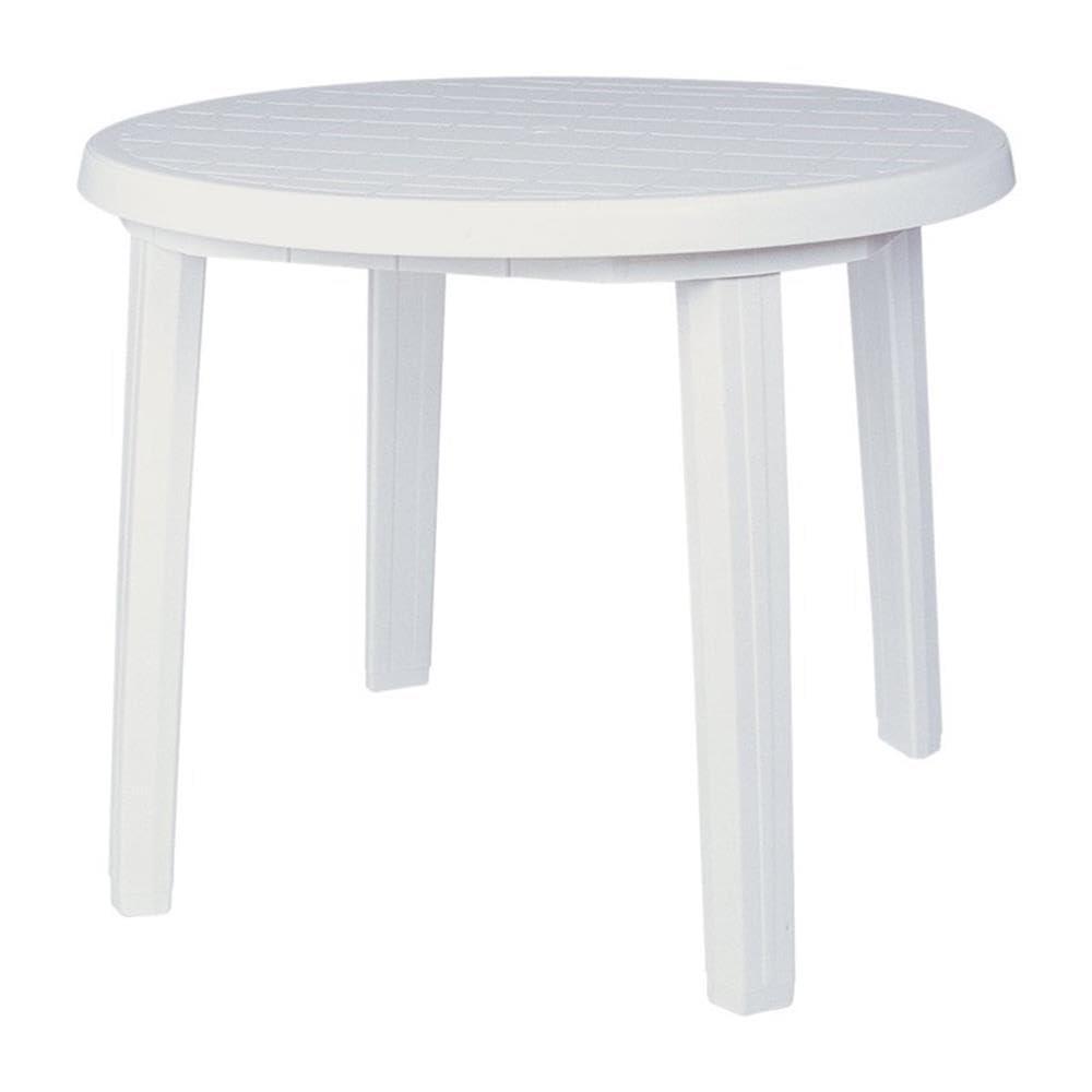 Compamia Ronda 36" Round Resin Outdoor Patio Dining Table in White