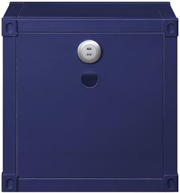 F&L Homes Studio Cargo Metal Nightstand W/USB