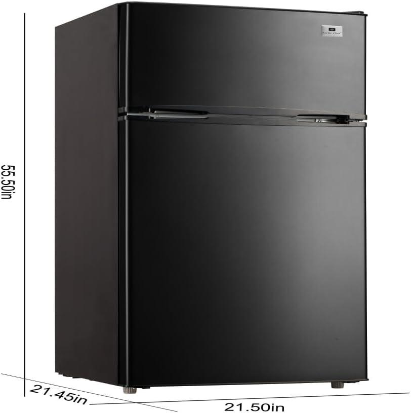 ARCTIC CHEF Reversible Hinged 75 Cu Ft 2-Door Top Freezer Refrigerator Black