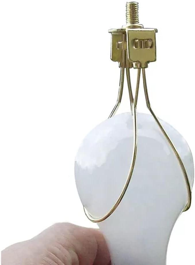 Creative Hobbies Lamp Shade Light Bulb Clip Adapter Clip on with Shade Attaching Finial Top, Gold Color