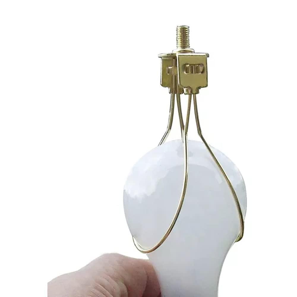 Creative Hobbies Lamp Shade Light Bulb Clip Adapter Clip on with Shade Attaching Finial Top, Gold Color