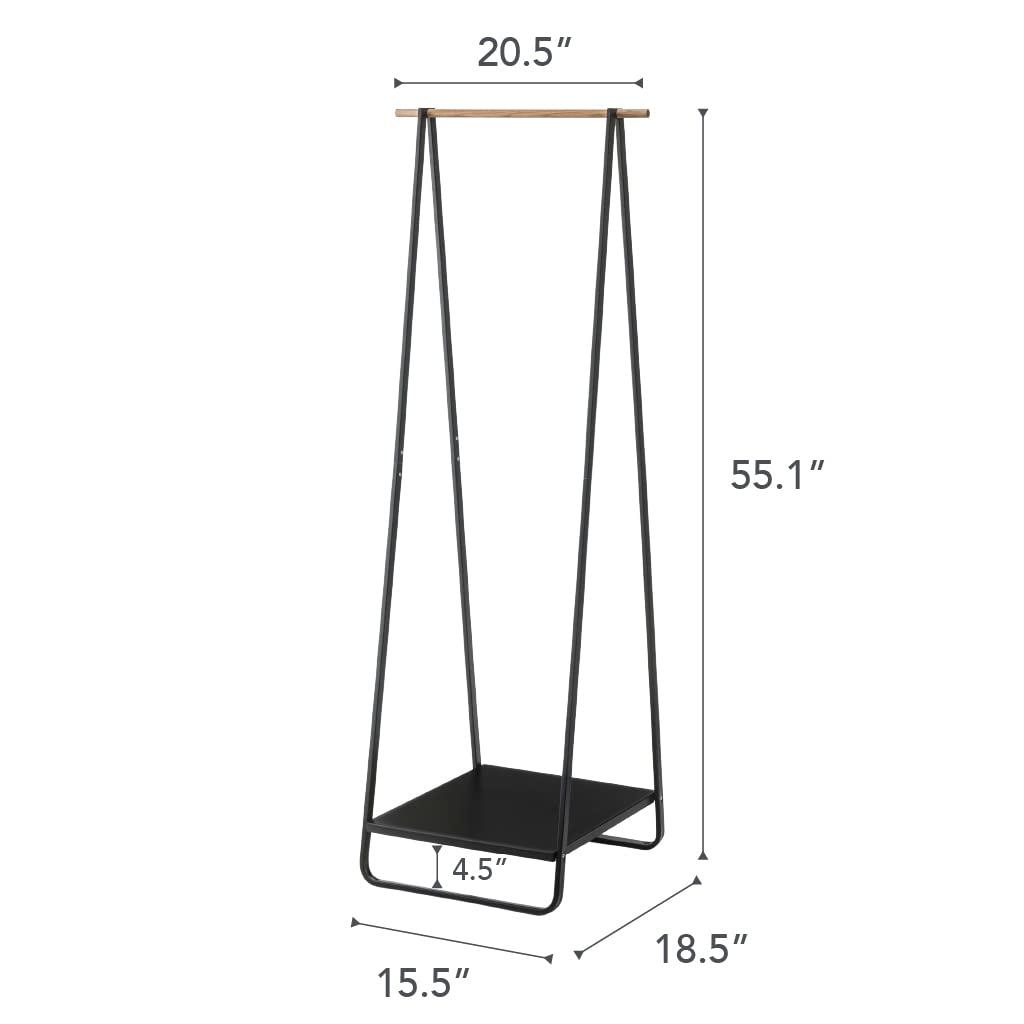 Yamazaki Home Tower Freestanding Coat Hanger Clothes Rack With Shelf, 55" - Steel