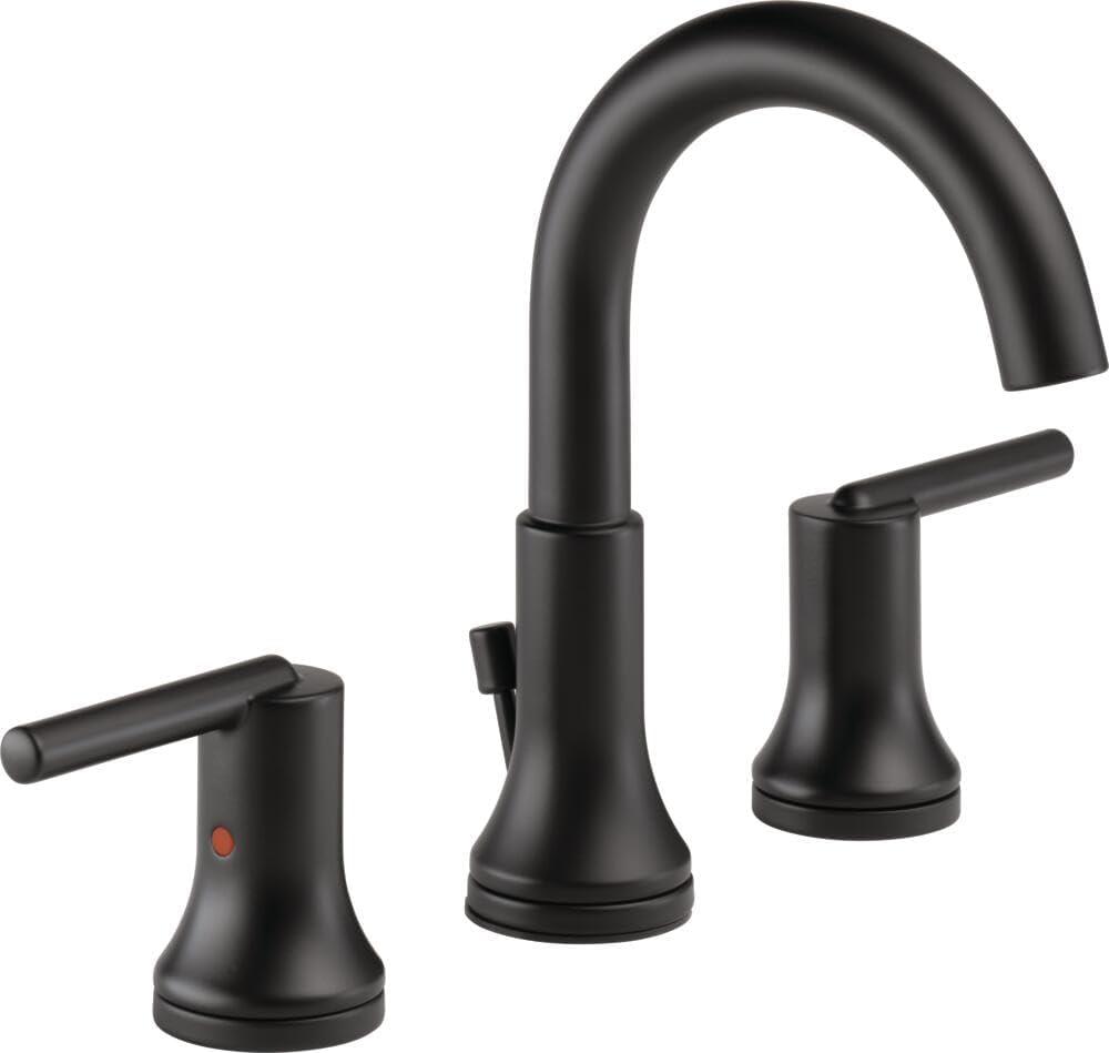 Modern Elegance 16" Widespread Dual-Handle Matte Black Bathroom Faucet