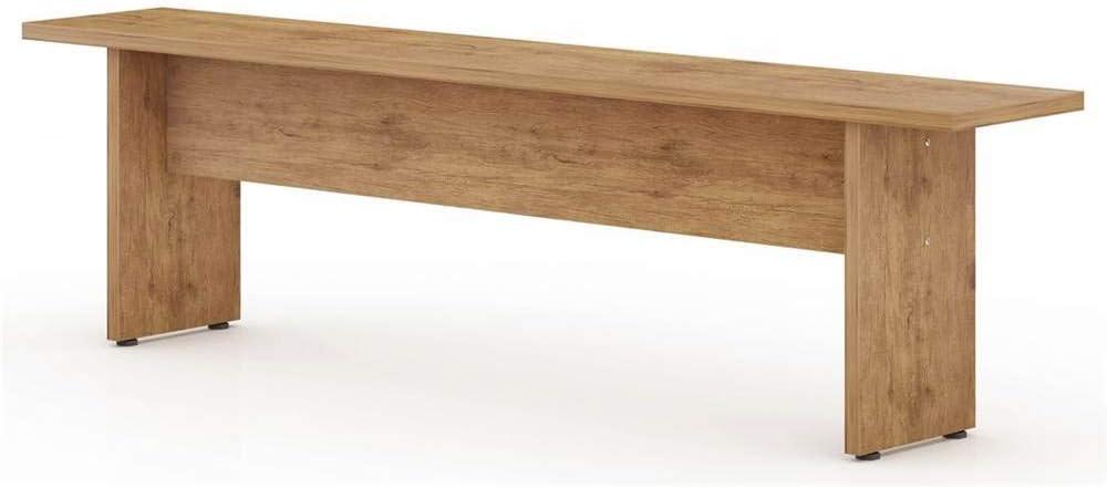 67.91" Nomad Dining Bench Natural - Manhattan Comfort: Rustic Farmhouse Style, Seats 2