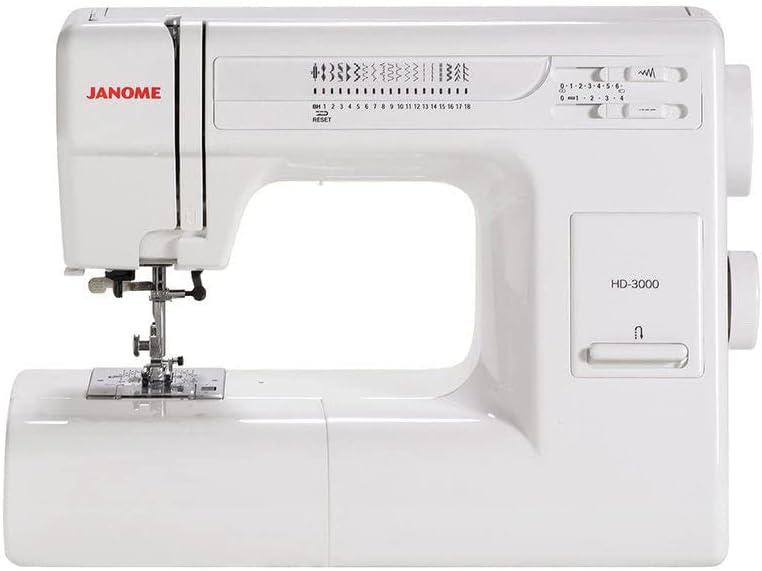 Janome HD3000 Heavy-Duty Sewing Machine with 18 Built-in Stitches + Hard Case