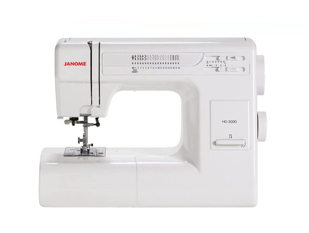 Janome HD3000 Heavy-Duty Sewing Machine with 18 Built-in Stitches + Hard Case