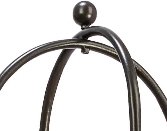 Storied Home Boho Bamboo-Style Metal Plant Stand or Shelf with Removable Rattan Trays, Natural