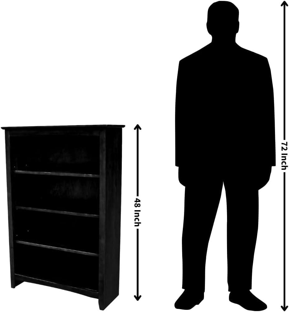 72" Shaker Bookshelf Espresso - International Concepts: Solid Parawood, 6 Fixed Shelves