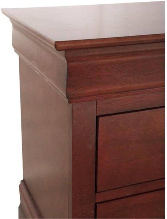 Glory Furniture Louis Phillipe 2 Drawer Nightstand in Cherry