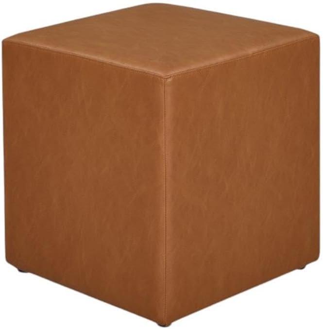 Daphne Ottoman Carmel - Lifestyle Solutions: Faux Leather Footstool, Transitional Bench, No Assembly Required