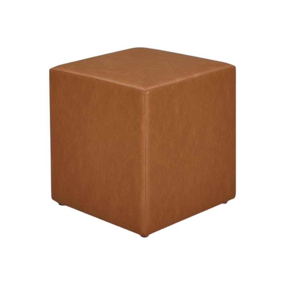 Daphne Ottoman Carmel - Lifestyle Solutions: Faux Leather Footstool, Transitional Bench, No Assembly Required