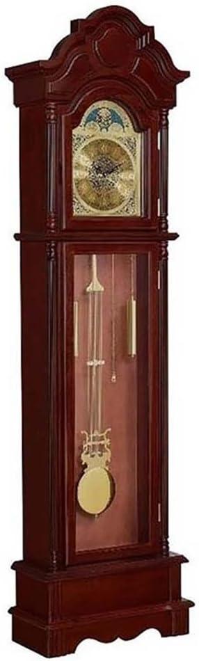 Coaster Furniture Harris Grandfather Clock with Chime Brown Red and Clear, 900749