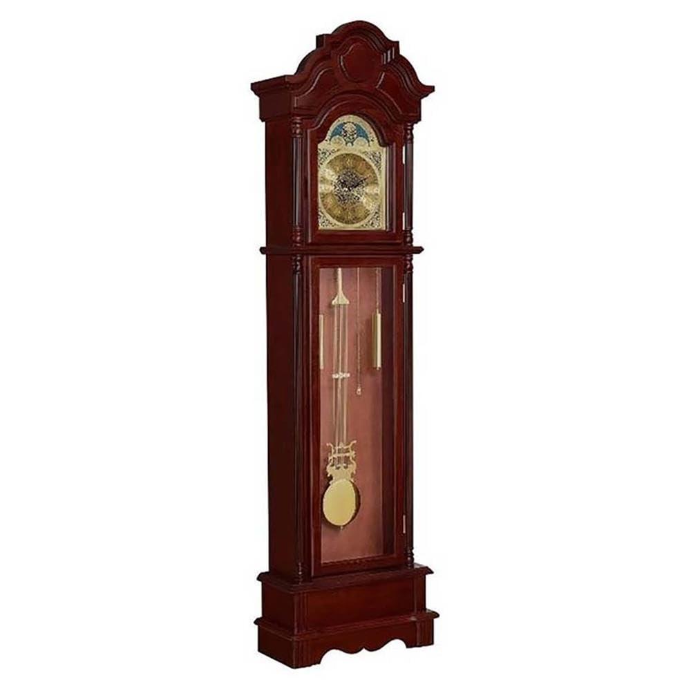 Coaster Furniture Harris Grandfather Clock with Chime Brown Red and Clear, 900749