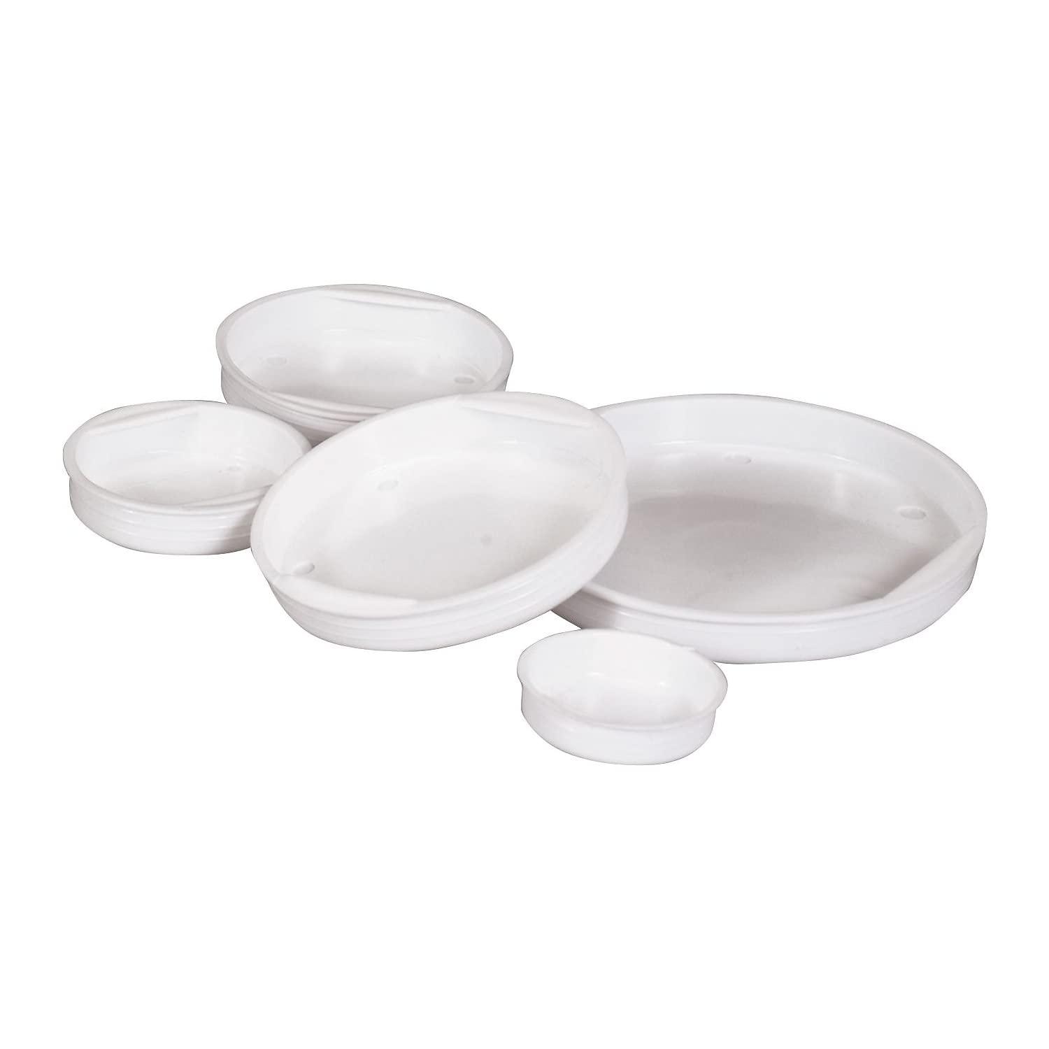 Partners Brand Plastic End Caps 3" White 100/Case MTCAP3
