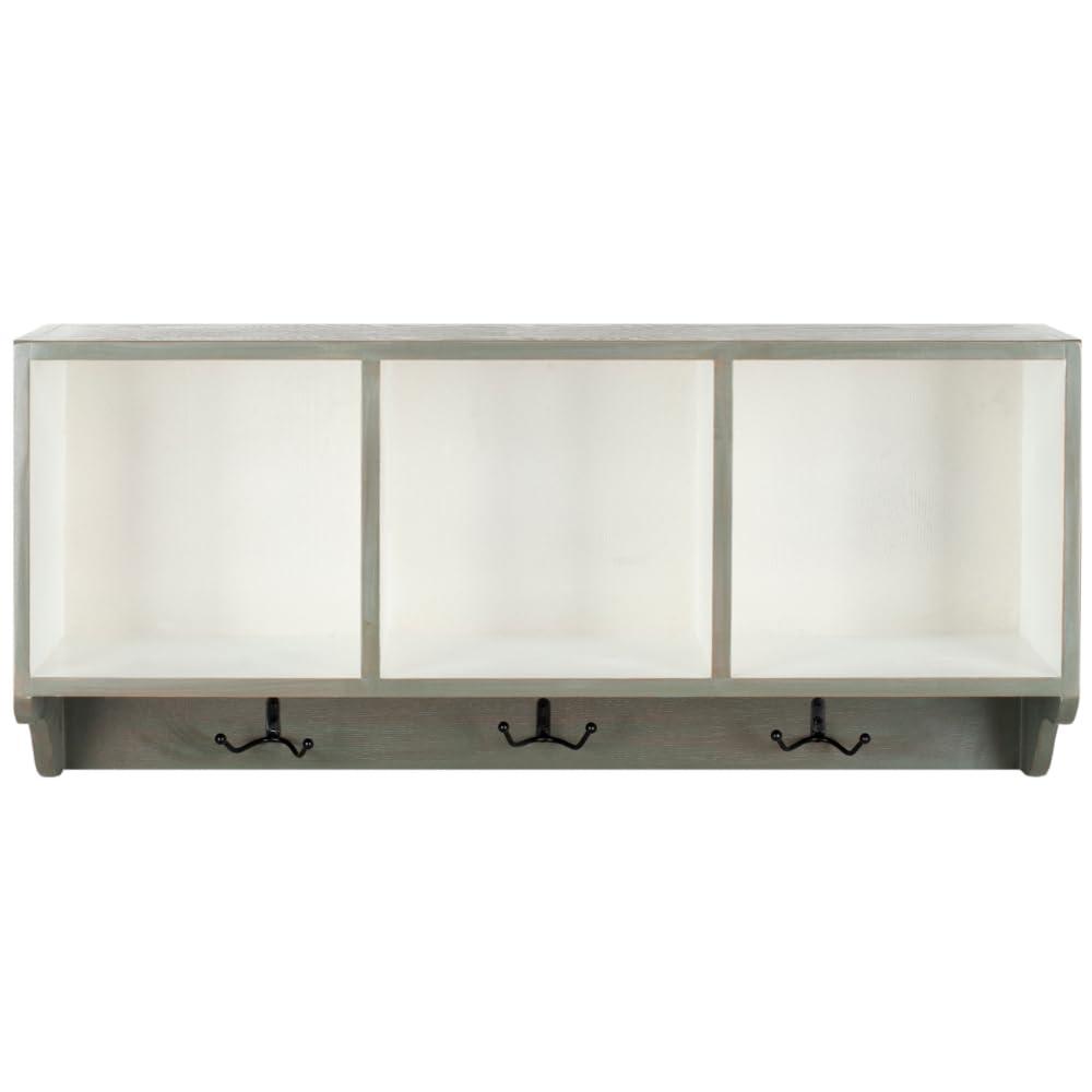 Alice Wall Shelf With Storage Compartments - Ash Grey/White - Safavieh