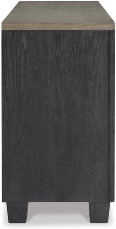 Ashley Furniture Foyland Wood Dining Server in Grayish Brown and Black