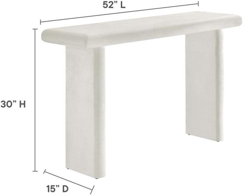 White Concrete and Mango Wood Console Table, 52"