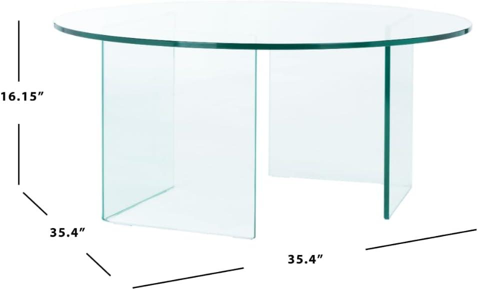 SAFAVIEH Bexon Tempered Glass Coffee Table Clear COF7301A-2BX