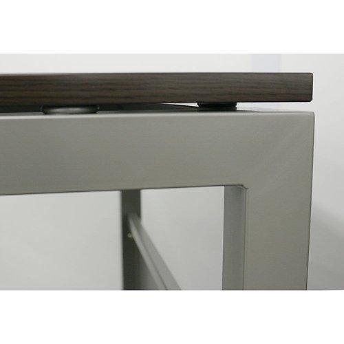 NBF at Work Writing Desk Executive Office Desk - Durable Warm Ash Laminate Computer Desk with Steel Frame - Modern Desk with 2 Grommet Holes - 60" W x 24" D (Brown)
