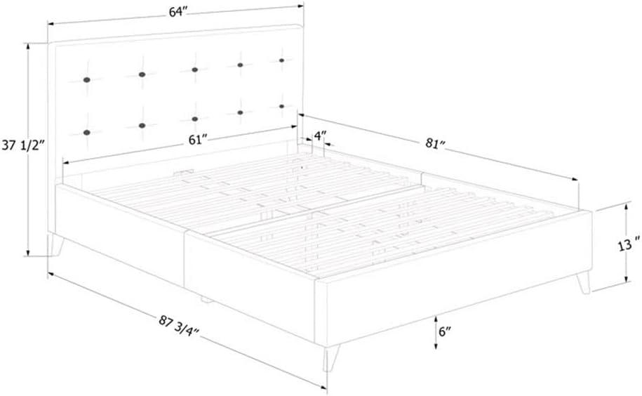 Queen Sazena Upholstered Complete Bed Charcoal Gray - South Shore