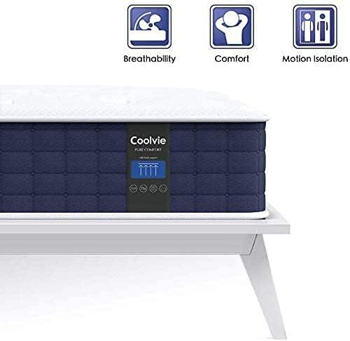 Twin XL Mattress, Coolvie 10 inch Hybrid Mattress in a Box, Medium Firm, Multiple sizes