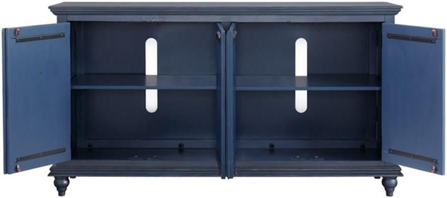 Martin Svensson Home Garden District Rustic Blue Solid Wood 65" TV Stand