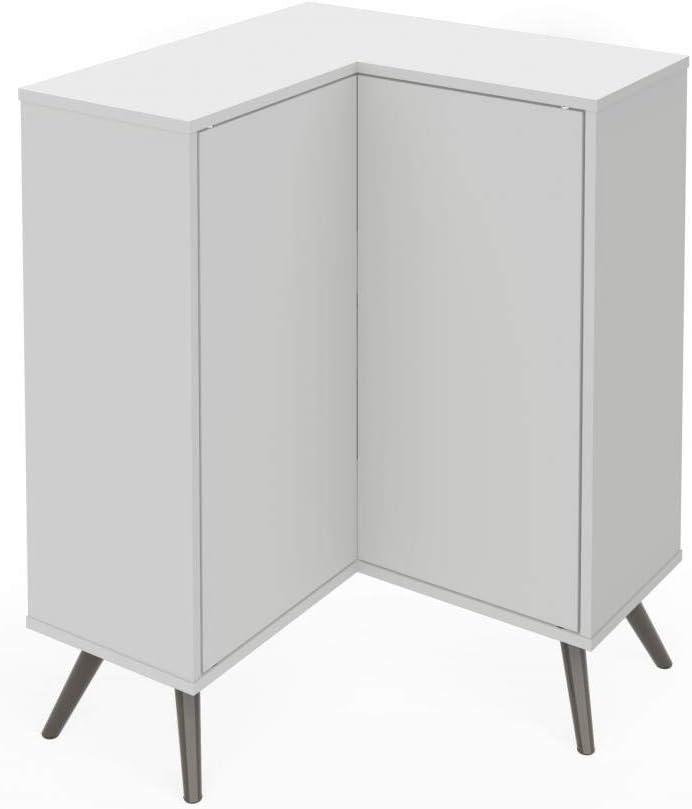 Bestar Armario de Almacenamiento de Madera de Esquina Krom en Blanco