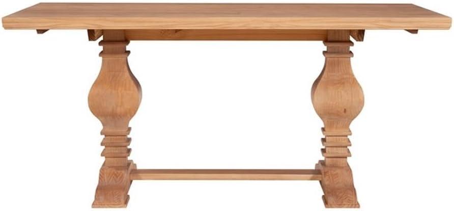 Pemberly Row Transitional Solid Pine Wood Dining Table in Rustic Honey Brown