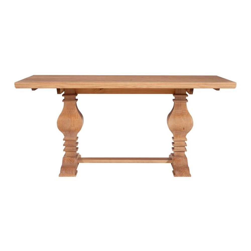 Pemberly Row Transitional Solid Pine Wood Dining Table in Rustic Honey Brown