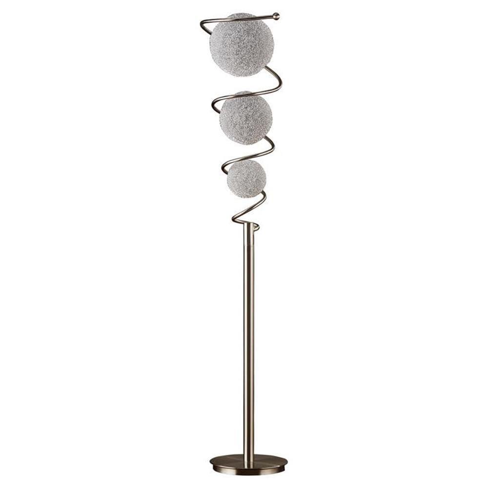 Lexicon Diya Modern Metal Base Floor Lamp in Satin Nickel