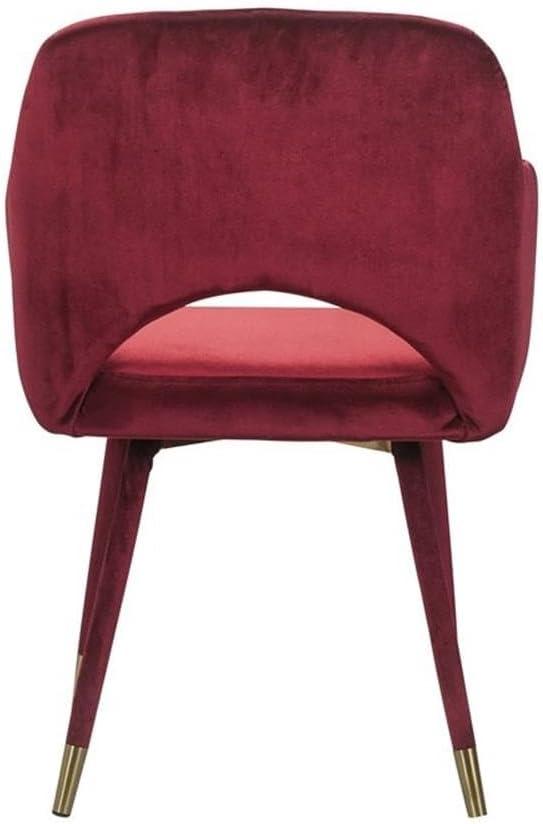 Acme Furniture Applewood Accent Chair in Bordeaux-Red Velvet & Gold