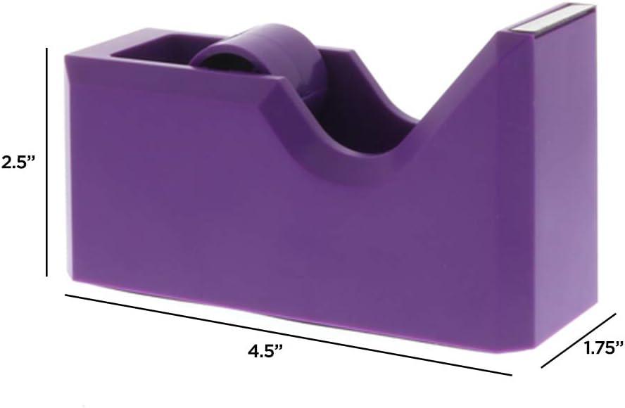 Purple Heavy-Duty Plastic Desk Tape Dispenser