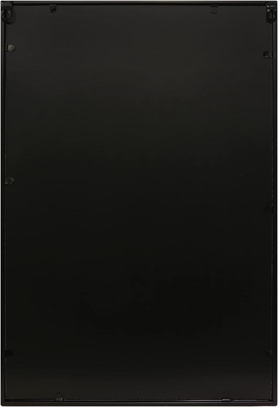 Modern Black Metal Frame Rectangular Wall Mirror 20" x 30"