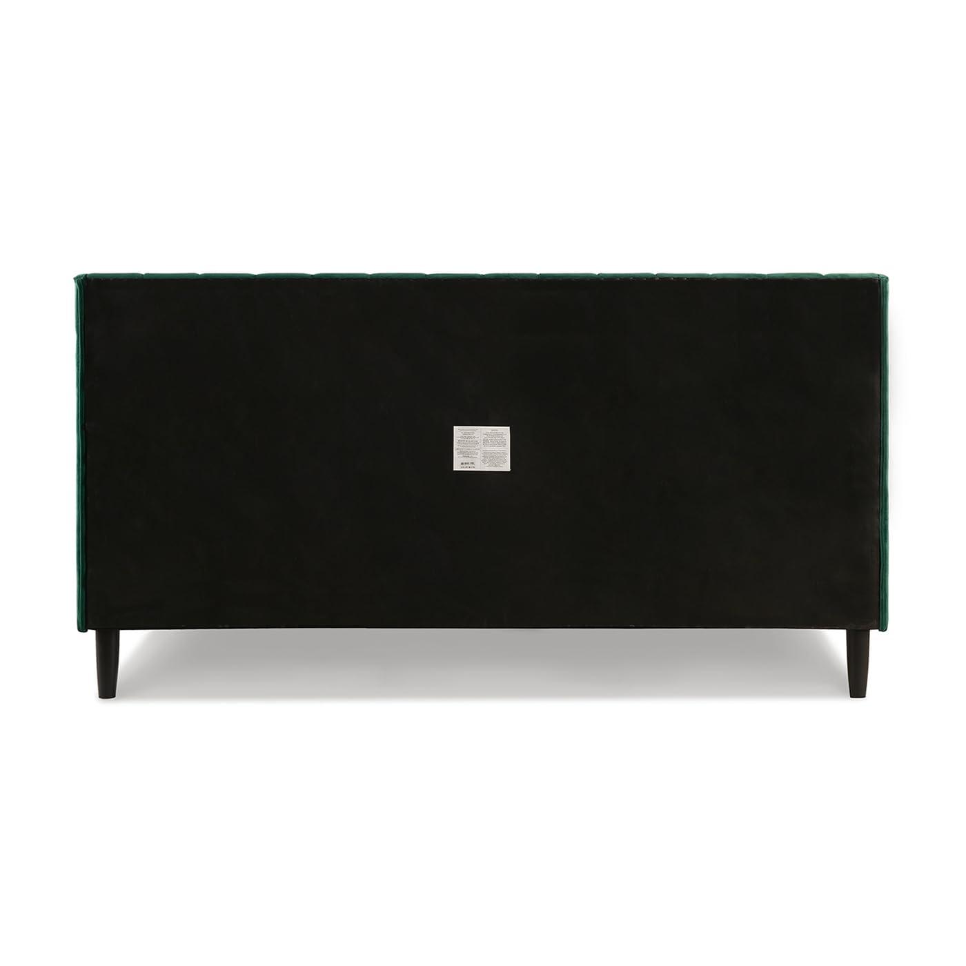 Jennifer Taylor Home Aspen Vertical Tufted Upholstered Platform Bed Evergreen Velvet King Mid-Century Modern,Modern & Contemporary Velvet