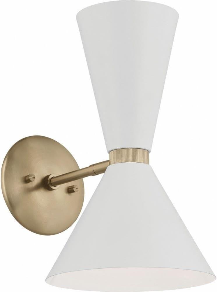 Champagne Bronze and White 13.5" Direct Wired Sconce