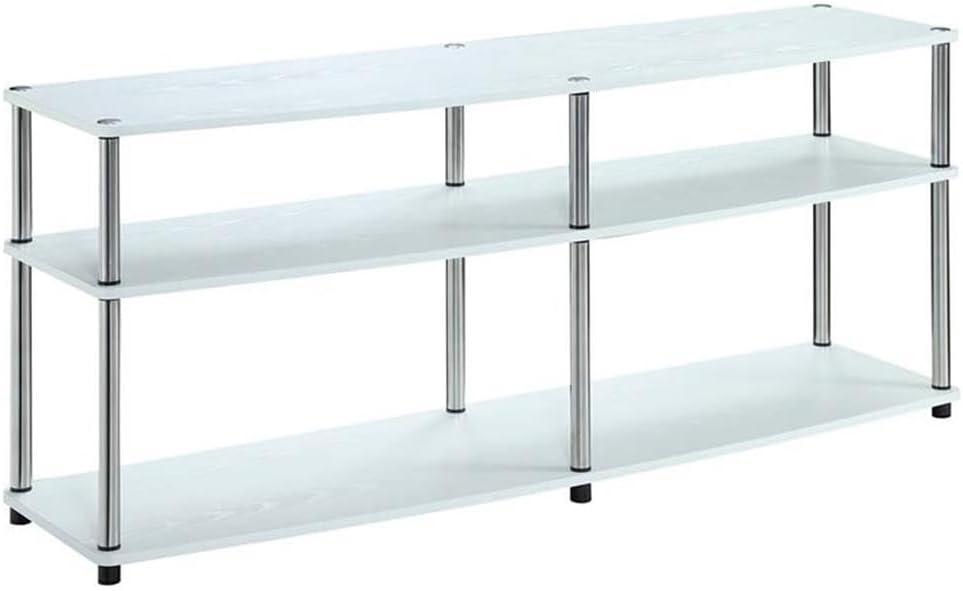 Convenience Concepts Designs2Go No Tools 3 Tier Wide TV Stand for TVs up to 65 Inches, White