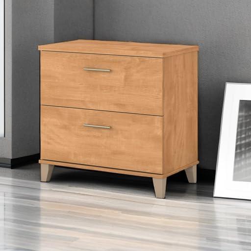 Maple Cross 2 Drawer Mobile Lateral Filing Cabinet