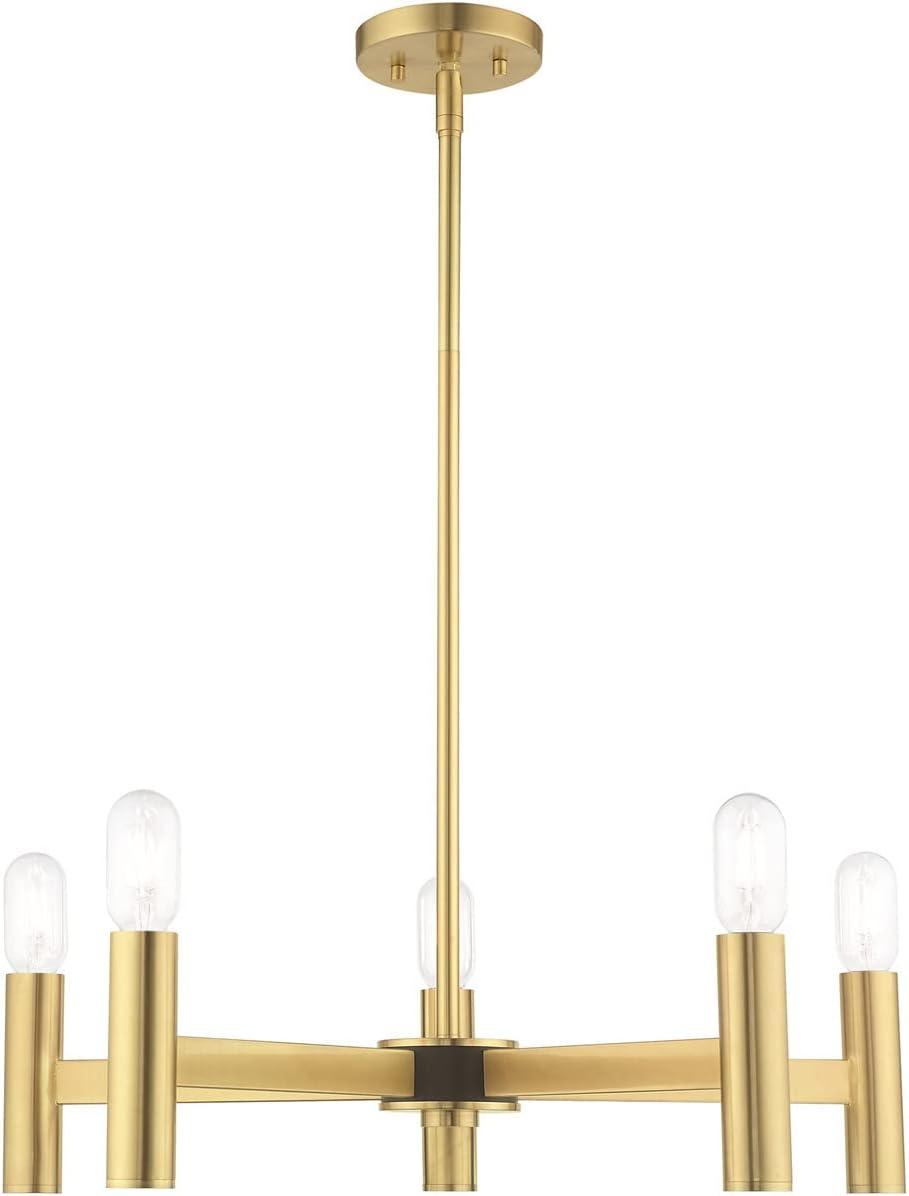 Livex Lighting Copenhagen 5 - Light Chandelier in  Satin Brass