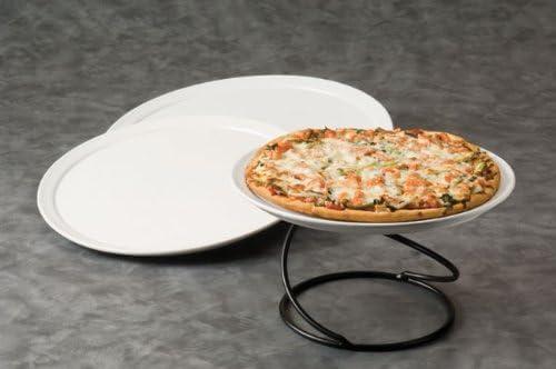 14-Inch White Round Ceramic Pizza Tray