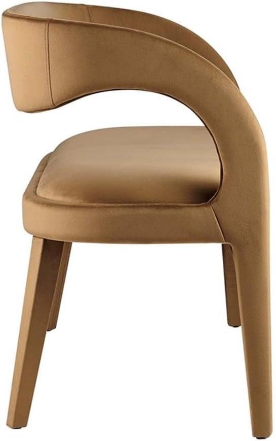 Modway Pinnacle Performance Velvet Accent Bench in Brown