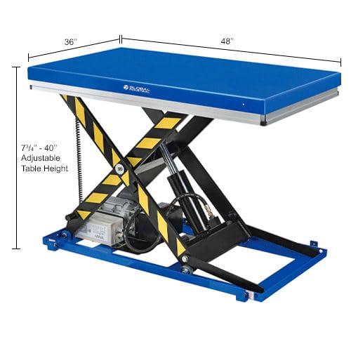 Global Industrial Power Scissor Lift Table, Hand & Foot Control, 48" x 36", 2200 Lb Capacity